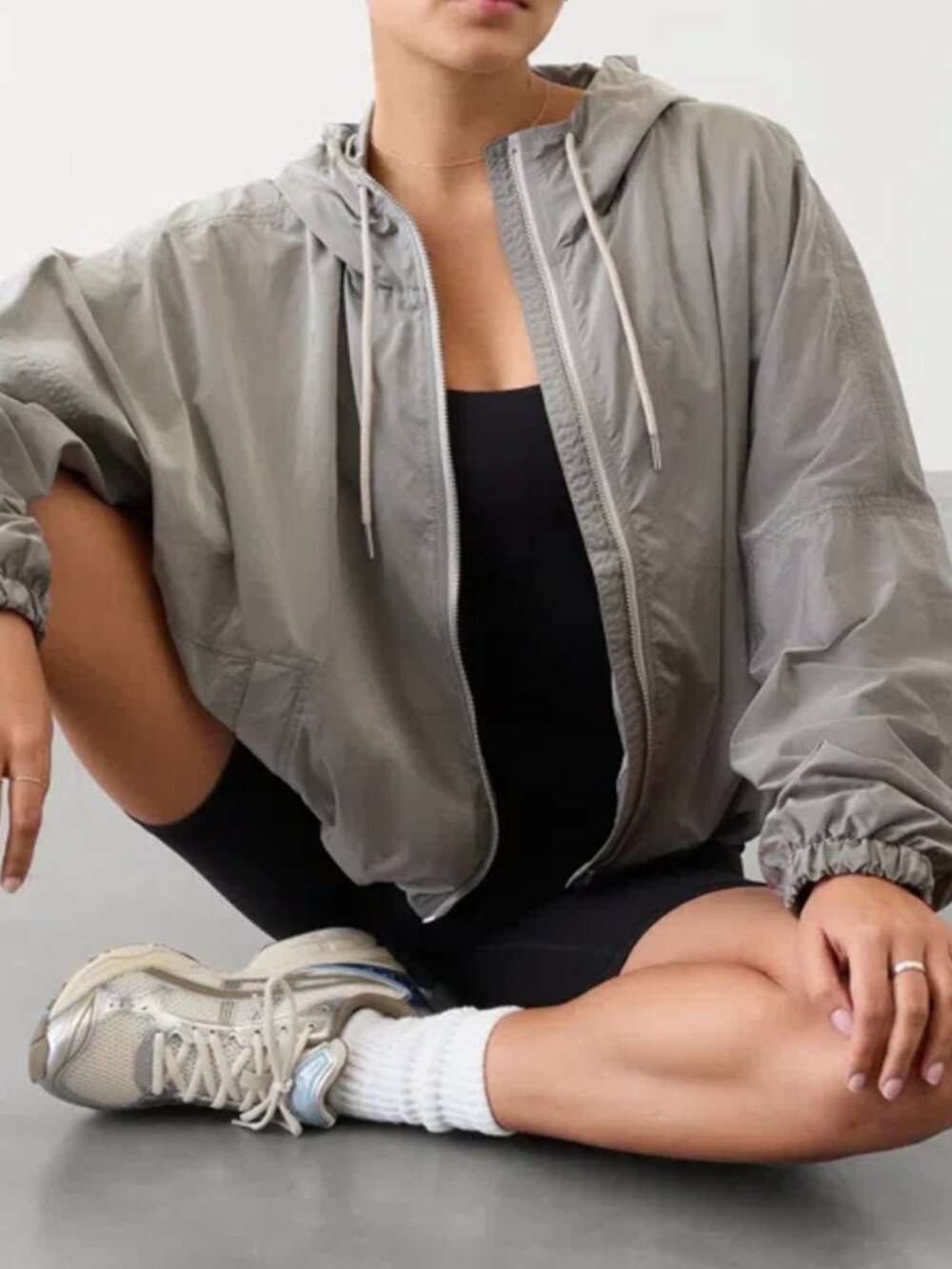 Athleta Day Drift Jacket in Abalone Cropped Windbreak Size Small